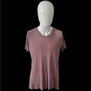 Men’s Heathered Burgundy, V-Neck Top